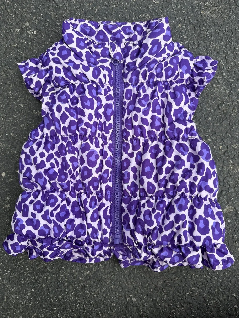 The Children's Place Purple Leopard Puffer Vest 18-24 months